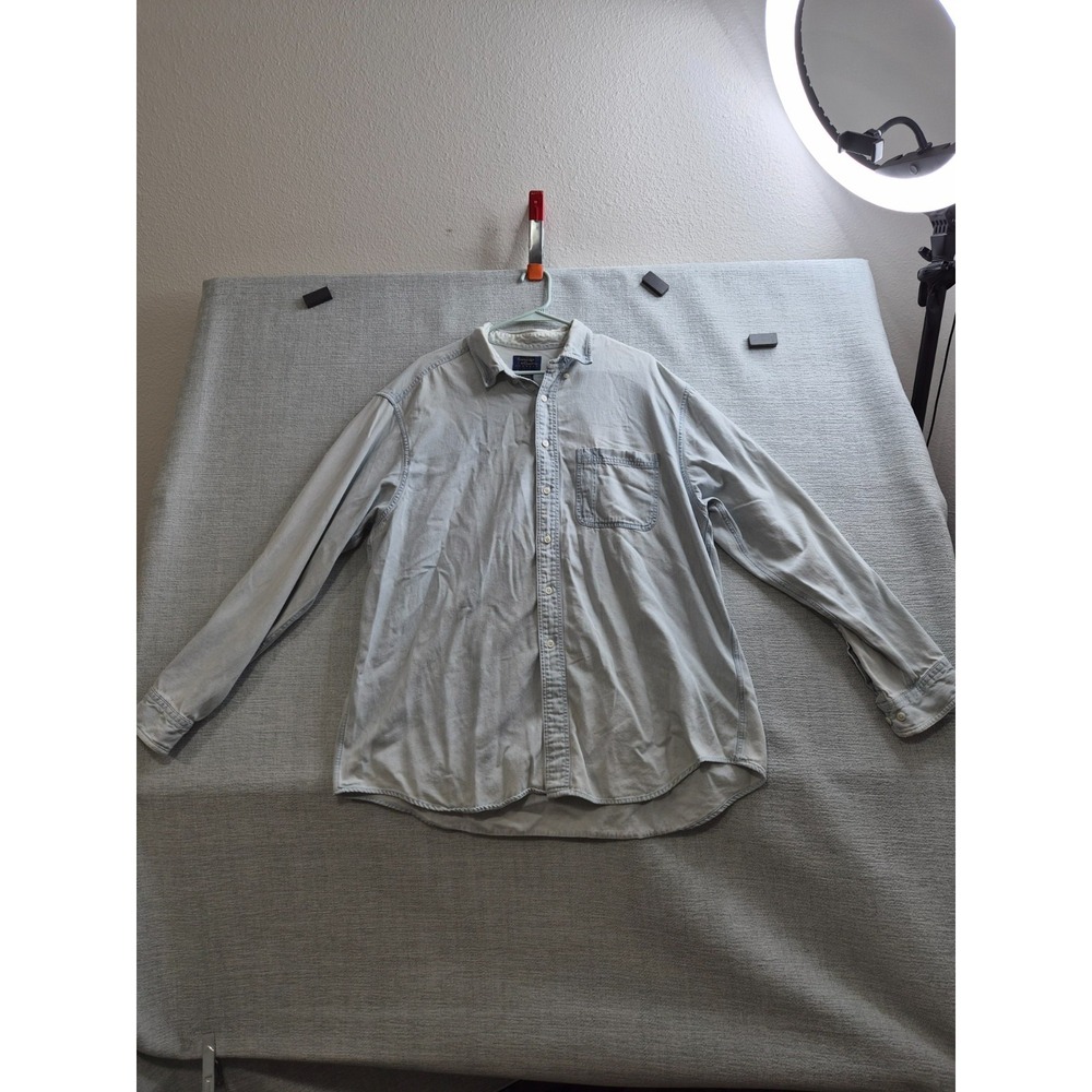 Cambridge Classics Mervyns Shirt Men XL Blue Light Wash Denim Cotton Button Down